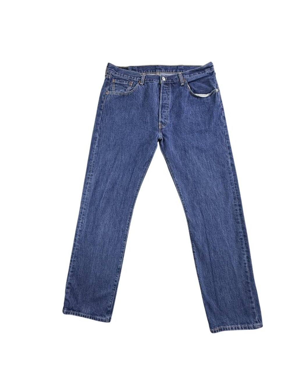 Levi's 501 Jeans Men 38x34 Blue Button Fly Straight Leg Denim Medium Wash Wester